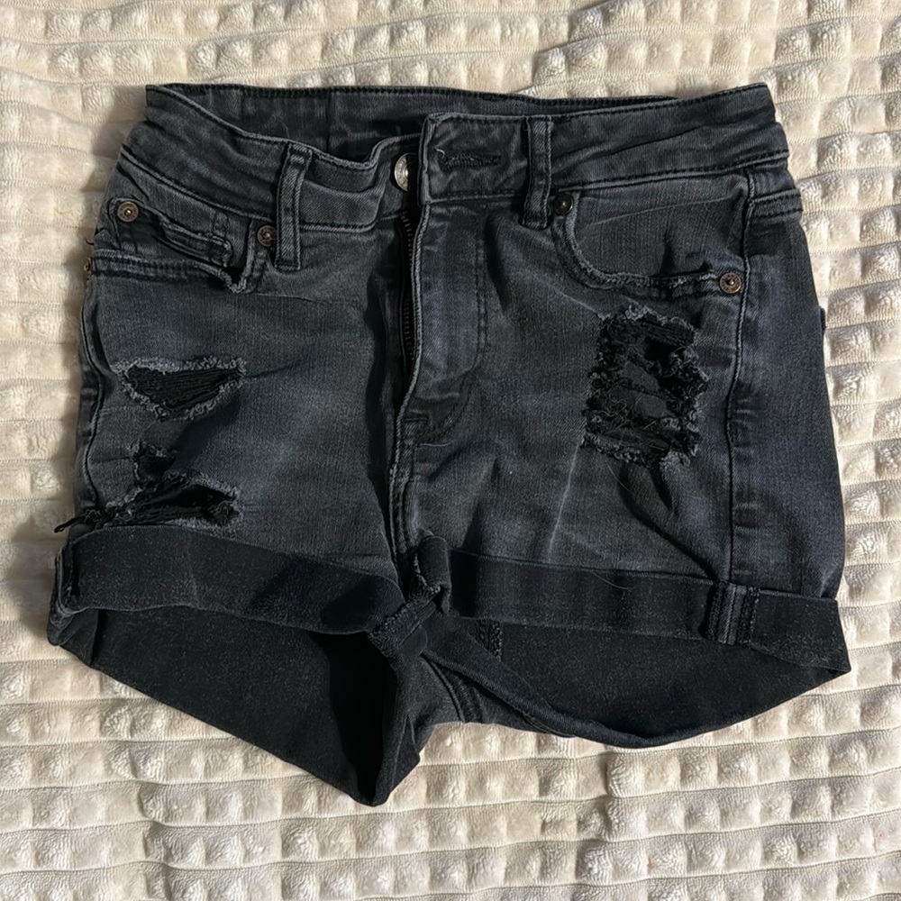 American eagle next level stretch black jean short 00